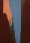 MANHATTAN SUNSET (BROWN-BLUE-BEIGE) ORIGINAL PAINTING - BY CSABA SZEGEDI