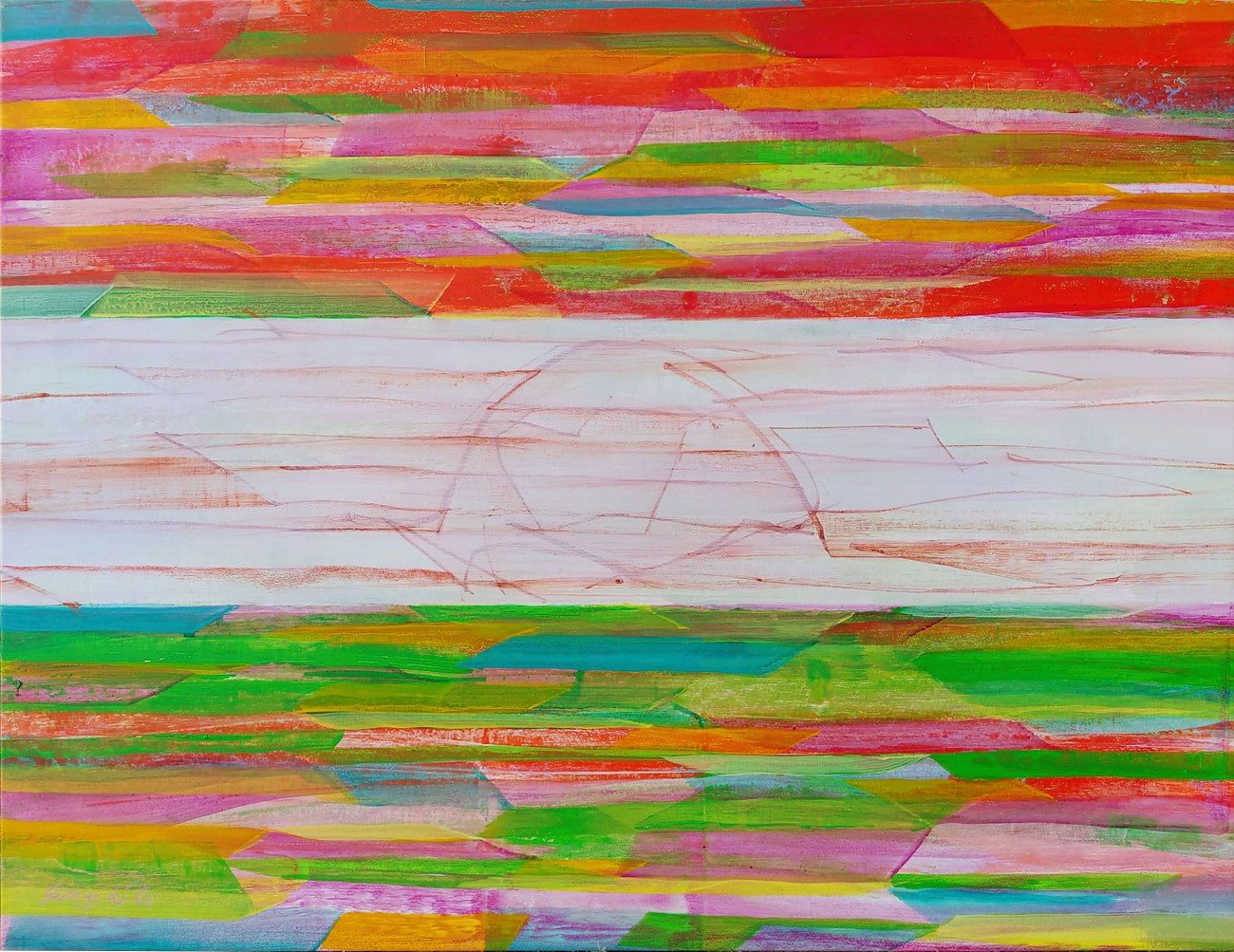 SPLINTERED TRICOLOR ORIGINAL PAINTING - BY CSABA SZEGEDI