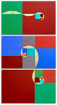 TRISMEGISTOS TRYPTICH # I-II-III ORIGINAL PAINTING - BY CSABA SZEGEDI