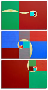 TRISMEGISTOS TRYPTICH # I-II-III ORIGINAL PAINTING - BY CSABA SZEGEDI